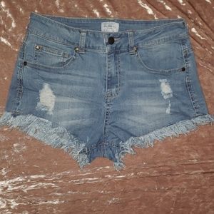 Blue jean short shorts